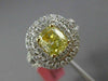 ESTATE LARGE GIA 2.16CT DIAMOND 18KT TWO TONE GOLD DOUBLE HALO ENGAGEMENT RING