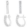 .69CT DIAMOND 14KT WHITE GOLD ROUND CLASSIC 7 STONE LEVERBACK HANGING EARRINGS