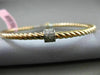 ESTATE .35CT DIAMOND 14KT WHITE & ROSE GOLD CIRCLE OF LIFE ROPE BANGLE BRACELET