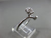 ANTIQUE WIDE .25CT ROUND DIAMOND 18KT WHITE GOLD 3D ETOILE FLOWER RING #11495