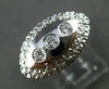 ESTATE WIDE .20CT DIAMOND 14KT WHITE & YELLOW GOLD FILIGREE 3 STONE RING #21033