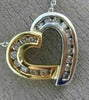 ESTATE .36CT DIAMOND 14KT TWO TONE GOLD 3D HEART CHANNEL FLOATING PENDANT 18857