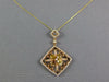 1.43CT WHITE & FANCY YELLOW DIAMOND 18KT ROSE GOLD OPEN FILIGREE SQUARE PENDANT