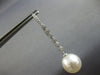 ESTATE LARGE. 35CT DIAMOND & AAA SOUTH SEA PEARL 18K WHITE GOLD ETOILE HANGING EARRINGS