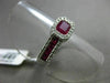 ESTATE 1.29CT ROUND DIAMOND & RUBY 14K WHITE GOLD HALO FRIENDSHIP PROMISE RING