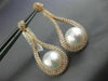 EXTRA LARGE 3.45CT DIAMOND & AAA SOUTH SEA PEARL 18KT ROSE GOLD HANGING EARRINGS