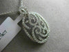 ESTATE LARGE .78CT DIAMOND 18K WHITE GOLD 3D OPEN OVAL FILIGREE FLOATING PENDANT