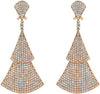 ESTATE LARGE 6.09CT DIAMOND 18KT ROSE GOLD 3D TRIANGULAR PAVE HANGING EARRINGS