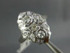 ANTIQUE WIDE .78CT DIAMOND 14KT WHITE GOLD ROUND & MARQUISE FILIGREE RING #565