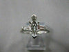 ESTATE BAGUETTE DIAMOND 14K W GOLD RING MARQUISE SEMI MOUNT SETTING EF VVS 21090