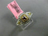 ESTATE GIA .44CT DIAMOND 18KT TRI COLOR GOLD 3D SQUARE HALO ENGAGEMENT RING