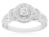 .75CT DIAMOND 14KT WHITE GOLD ROUND 3D HALO FILIGREE FRIENDSHIP ENGAGEMENT RING