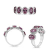 1.61CT DIAMOND & AAA PINK SAPPHIRE 14KT WHITE GOLD OVAL & ROUND ANNIVERSARY RING