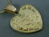 ESTATE 14KT YELLOW GOLD 3D HEART HEALTH GUARD ENGRAVABLE FLOATING PENDANT #25168