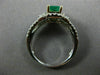 ESTATE 1.44CT DIAMOND & AAA EMERALD 14KT 2 TONE GOLD SQUARE HALO ENGAGEMENT RING