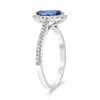 ESTATE 1.39CT DIAMOND & AAA MARQUISE SAPPHIRE 18KT WHITE GOLD 3D ENGAGEMENT RING