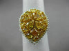EXTRA LARGE 4.2CT WHITE & INTENSE YELLOW DIAMOND 18K 2 TONE GOLD PEAR SHAPE RING