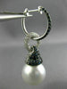 LARGE 1.57CT DIAMOND AAA SAPPHIRE & SOUTH SEA PEARL 18KT WHITE GOLD 3D EARRINGS