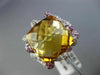 LARGE 17.10CT DIAMOND PINK SAPPHIRE & CITRINE 18KT WHITE GOLD SQUARE FLAME RING