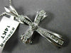 ESTATE LARGE .95CT DIAMOND 14KT WHITE GOLD 3D CHANNEL BEZEL CROSS PENDANT #26068