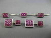 ESTATE LARGE 5.0CT AAA PINK RUBY 14KT WHITE GOLD SQUARE SHIRT STUD CUFFLINK SET