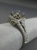 ESTATE WIDE .50CT DIAMOND 14KT WHITE GOLD SQUARE HALO SEMI MOUNT ENGAGEMENT RING