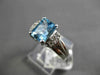 ESTATE 1.42CT DIAMOND & AAA BLUE TOPAZ 14K WHITE GOLD FILIGREE ENGAGEMENT RING