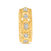 .26CT DIAMOND 14KT YELLOW GOLD 3D ROUND & BAGUETTE HUGGIE HOOP HANGING EARRINGS