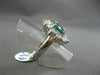ESTATE LARGE 3.44CT DIAMOND & AAA COLOMBIAN EMERALD 18KT WHITE GOLD CLUSTER RING