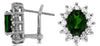 3.86CT DIAMOND & AAA RUSSALITE 14K WHITE GOLD 3D FLOWER CLIP ON HANGING EARRINGS