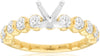 1.0CT DIAMOND 14KT YELLOW GOLD 3D ROUND SEMI ETERNITY SEMI MOUNT ENGAGEMENT RING