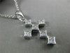 ANTIQUE SMALL .22CT DIAMOND 14KT WHITE GOLD ETOILE SQUARE CROSS PENDANT #12341