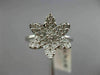 ESTATE .74CT ROUND DIAMOND 18K WHITE GOLD 3D FLOWER STAR OF DAVID PAVE LOVE RING