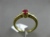 ESTATE WIDE .58CT DIAMOND & RUBY 14KT YELLOW GOLD 3D ETOILE OVAL ENGAGEMENT RING