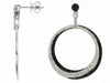 ESTATE 1.65CT WHITE & BLACK DIAMOND 14KT WHITE GOLD LOVE KNOT HANGING EARRINGS