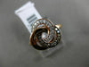 ESTATE WHITE & CHOCOLATE FANCY DIAMOND 14KT ROSE GOLD INFINITY FLOWER LOVE RING