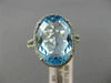 ESTATE LARGE 10.22CT DIAMOND & AAA BLUE TOPAZ 14KT WHITE GOLD OVAL HALO FUN RING