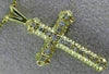 ANTIQUE .30CT DIAMOND 14KT YELLOW GOLD 3D CLASSIC CROSS FLOATING PENDANT #2891