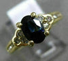 ESTATE 1.33CT DIAMOND & AAA OVAL SAPPHIRE 14K YELLOW GOLD FLOWER ENGAGEMENT RING