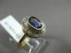 ESTATE 1.16CT DIAMOND & AAA TANZANITE 14KT GOLD BEZEL HALO OVAL ENGAGEMENT RING