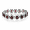 ESTATE 15.08CT DIAMOND & AAA RUBY 18K WHITE GOLD 3D CLASSIC HALO TENNIS BRACELET