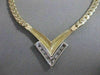 ESTATE DIAMOND 14KT WHITE & YELLOW GOLD OPEN V SHAPE ARROW NECKLACE 16.5" #20744
