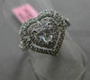 ESTATE 1.23CT ROUND & HEART DIAMOND 18KT WHITE GOLD HEART SHAPE DOUBLE HALO RING