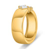 WIDE .69CT DIAMOND 14KT YELLOW GOLD 3D CUSHION & ROUND 7 STONE TENSION LOVE RING