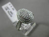 ESTATE WIDE .64CT ROUND DIAMOND 14KT WHITE GOLD 3D OVAL CLUSTER DOUBLE HALO RING