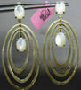 ESTATE LARGE AAA MOON STONE 14KT YELLOW GOLD MULTI OVAL CLIP ON HANGING EARRINGS
