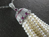 1.48CT DIAMOND & AAA RUBY & SOUTH SEA PEARL 18KT WHITE GOLD CHANDELIER NECKLACE