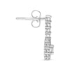 .85CT DIAMOND 14KT WHITE GOLD CLASSIC ROUND FLOWER SHARED PRONG HANGING EARRINGS