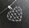 ESTATE .20CT DIAMOND 14KT WHITE GOLD 3D MULTI BAR BY THE YARD FLOATING PENDANT