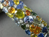 ESTATE MASSIVE 68.77CT DIAMOND & MULTI COLOR SAPPHIRE 18K WHITE GOLD 3D BRACELET